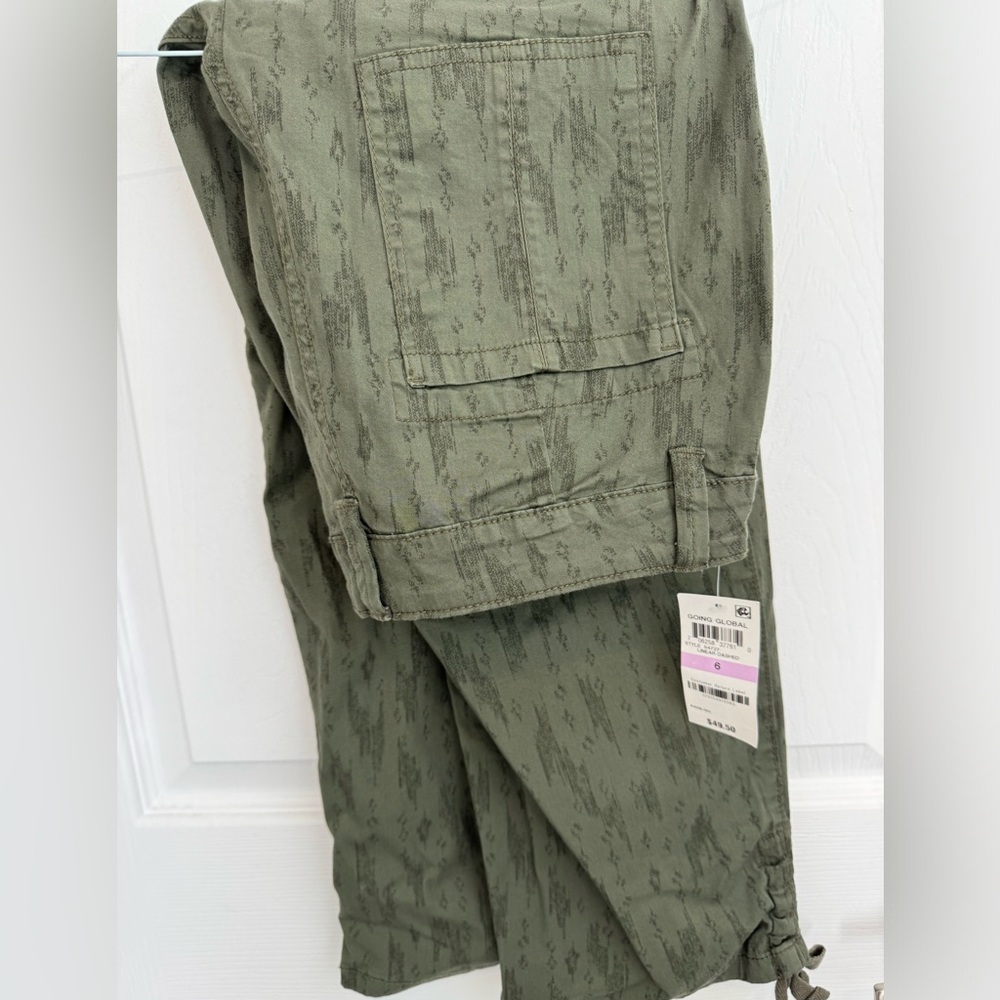 Style & Co Printed Capri Pants Linear Dashed 6